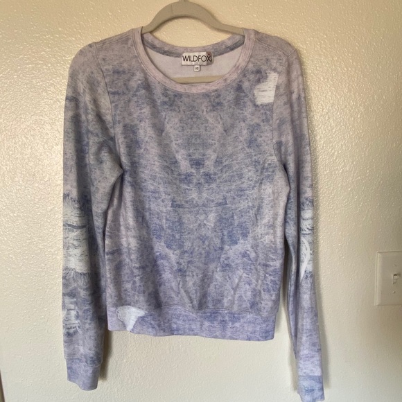 Wildfox Tops - Wildfox Distressed Purple Baggy Beach Jumper